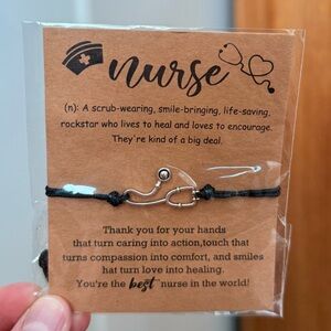 Stethoscope Charm Black Bracelet
